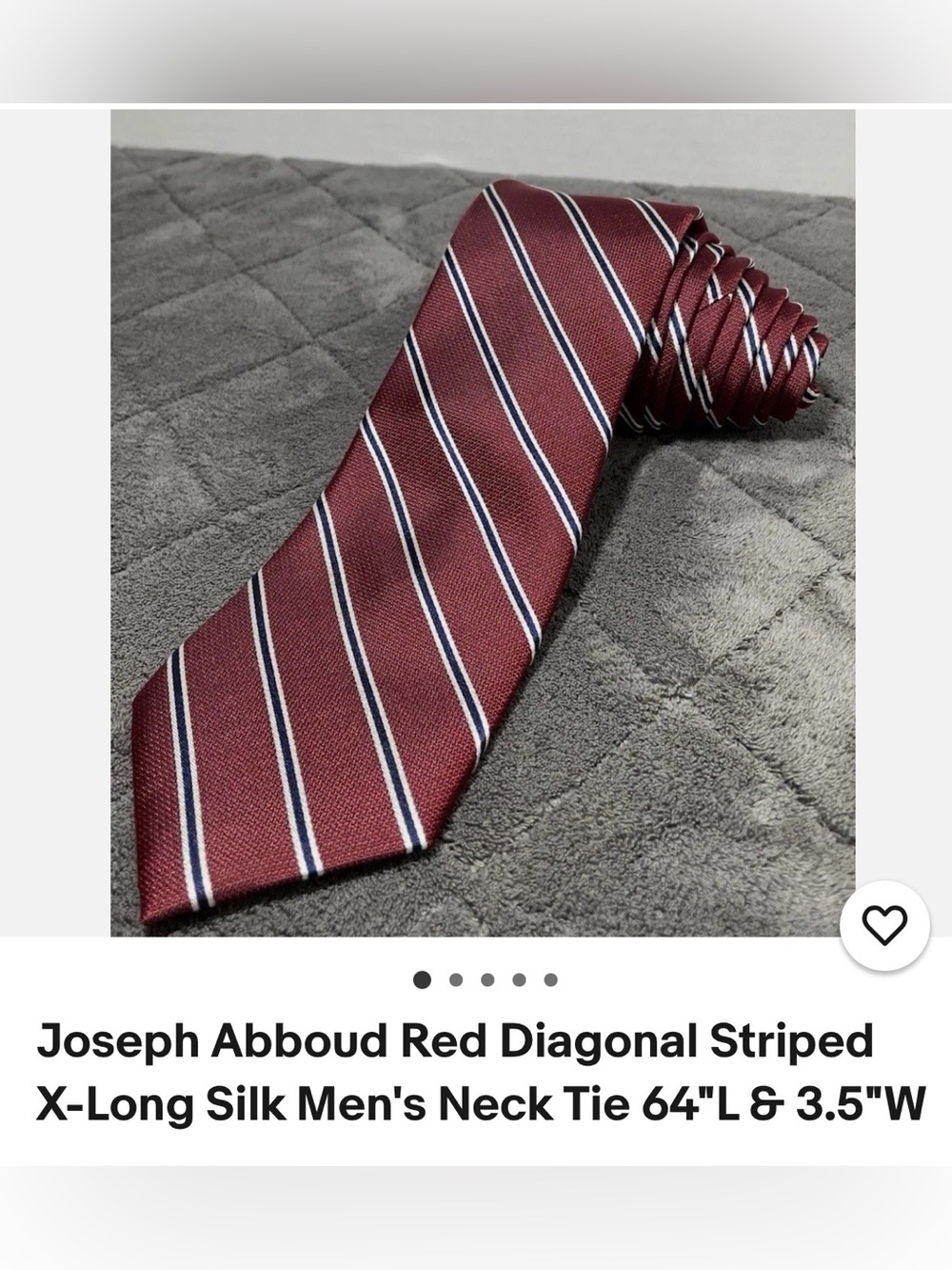 #3082* Joseph Abboud Burgundy Tie with Navy and White Stripes